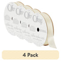 Antique White Satin Ribbon 5/8 Inch x 18 Feet - 4 Pack - Polyester Craft Trim