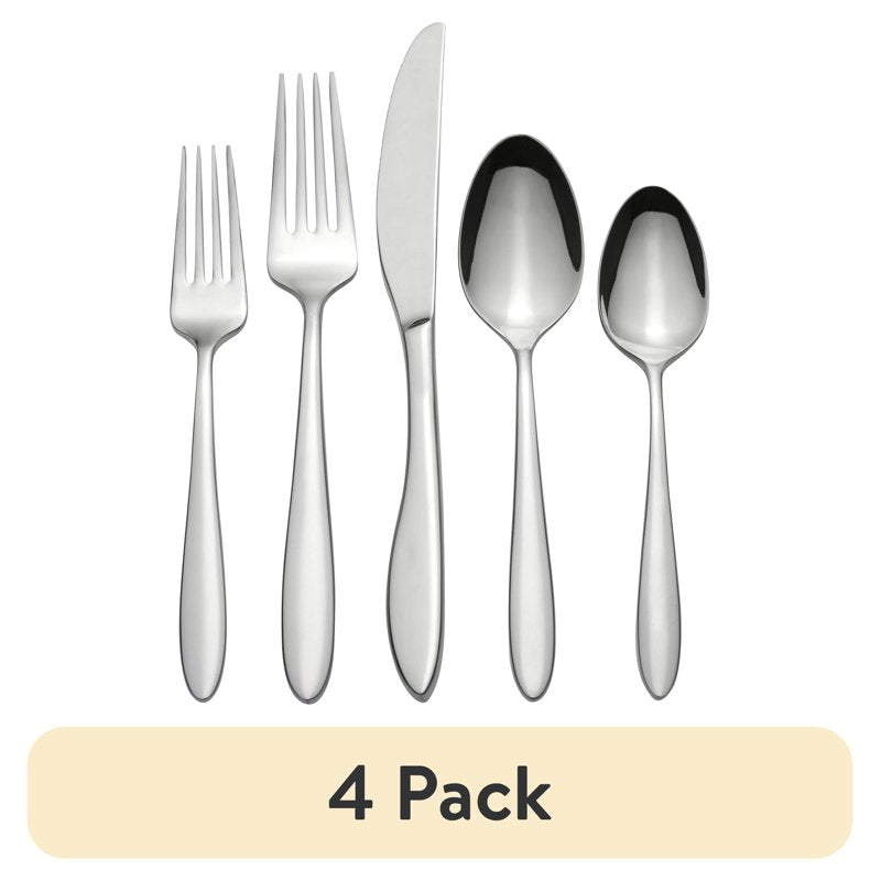 20-Piece Stainless Steel Silverware Set - 4 Pack, Service for 4