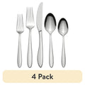 20-Piece Stainless Steel Silverware Set - 4 Pack, Service for 4