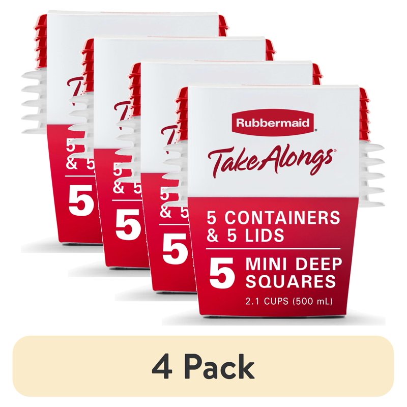 Clear Food Storage Containers - 2.1 Cups, 4-Pack