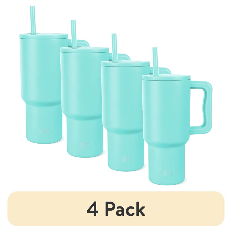 30 oz Insulated Stainless Steel Trek Tumbler with Straw Lid - Ocean Water, 4 Pack