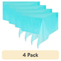 Teal Rectangular Plastic Table Covers - 3 Count, 4 Pack