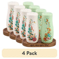Ceramic Painted Meadow Salt & Pepper Shakers Set with Tray - 4 Pack