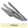 20-Piece Black Stainless Steel Flatware Set - 4 Pack