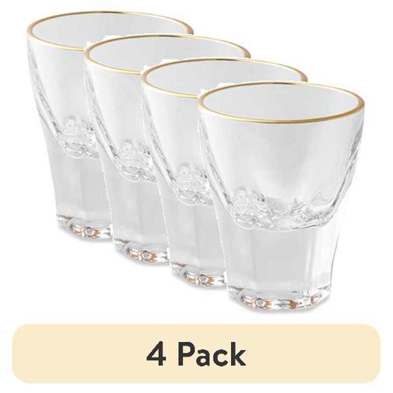 Scalloped Shot Glass Set - 4 Pack of Thyme & Table Glasses