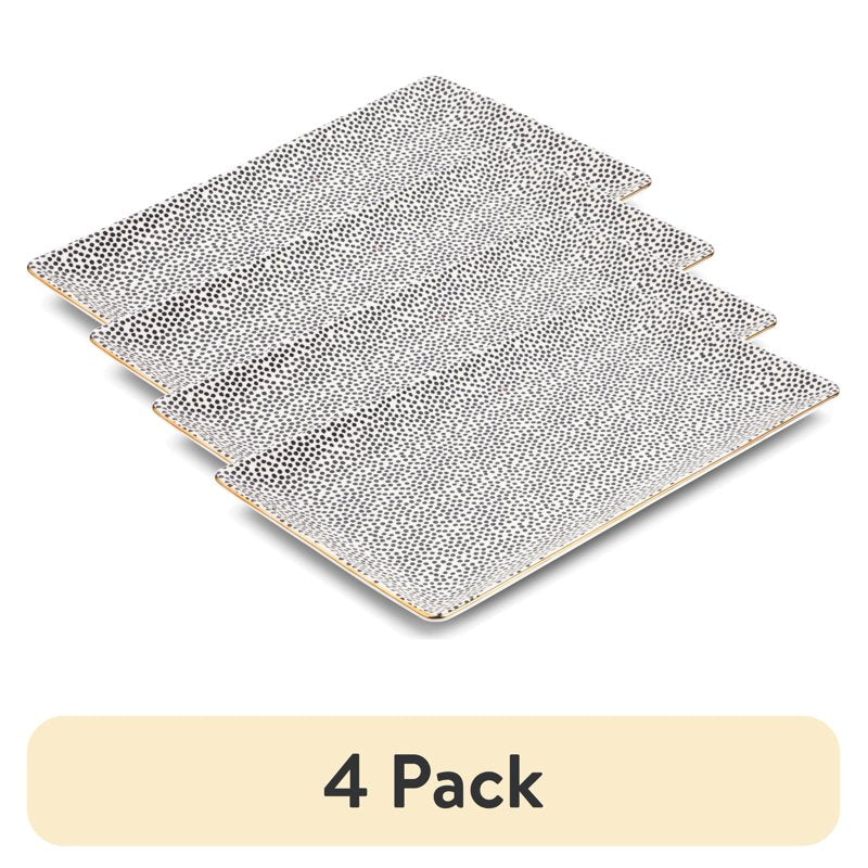 Stoneware Rectangular Serve Platter - 4 Pack, Dot