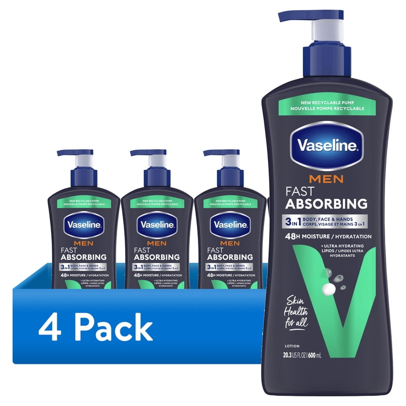 Fast Absorbing 3-in-1 Men's Body Lotion for Face, Hands & Body, 20.3 oz