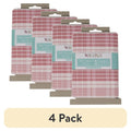 4 Pack Cotton Fabric Prints - Plaid Tea Rose 44" Quilting & Sewing Material