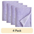 (4 Pack) Kids Purple Faux Fur Throw Blankets - 72 x 50 Inches, Recycled Polyester, Soft Cozy Comfort
