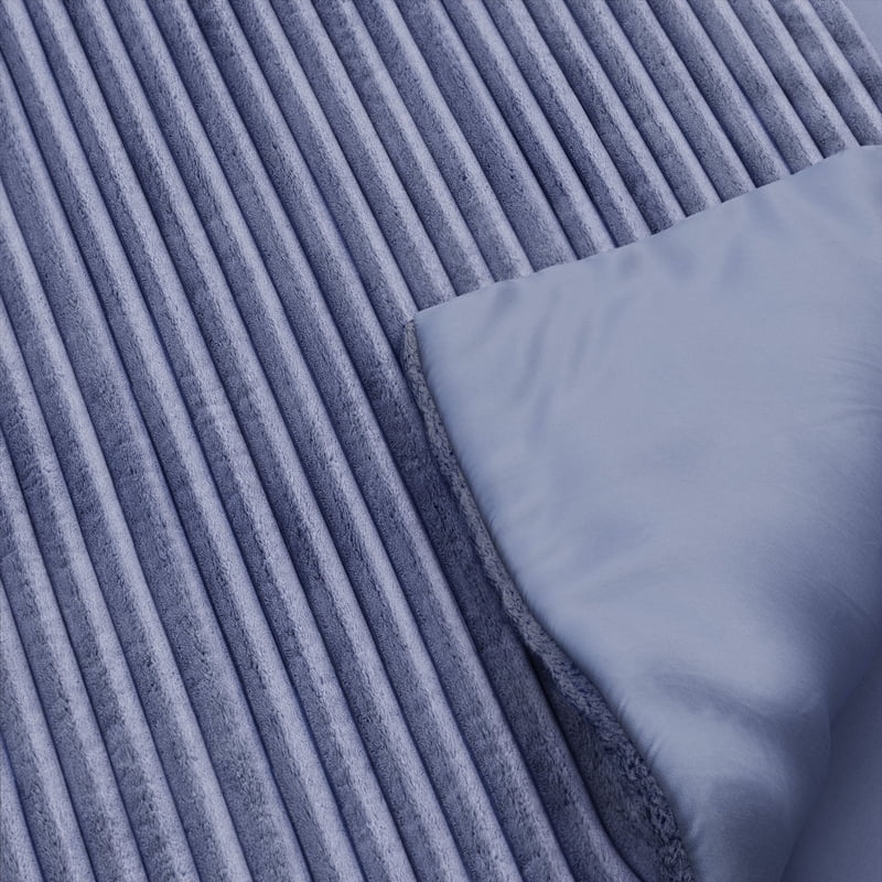 Kids Light Purple Plush Corduroy Comforter Set - Full/Queen, 3 Pieces
