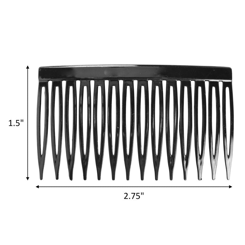 12-Pack Plastic Side Hair Combs - Multicolor Set for Styling