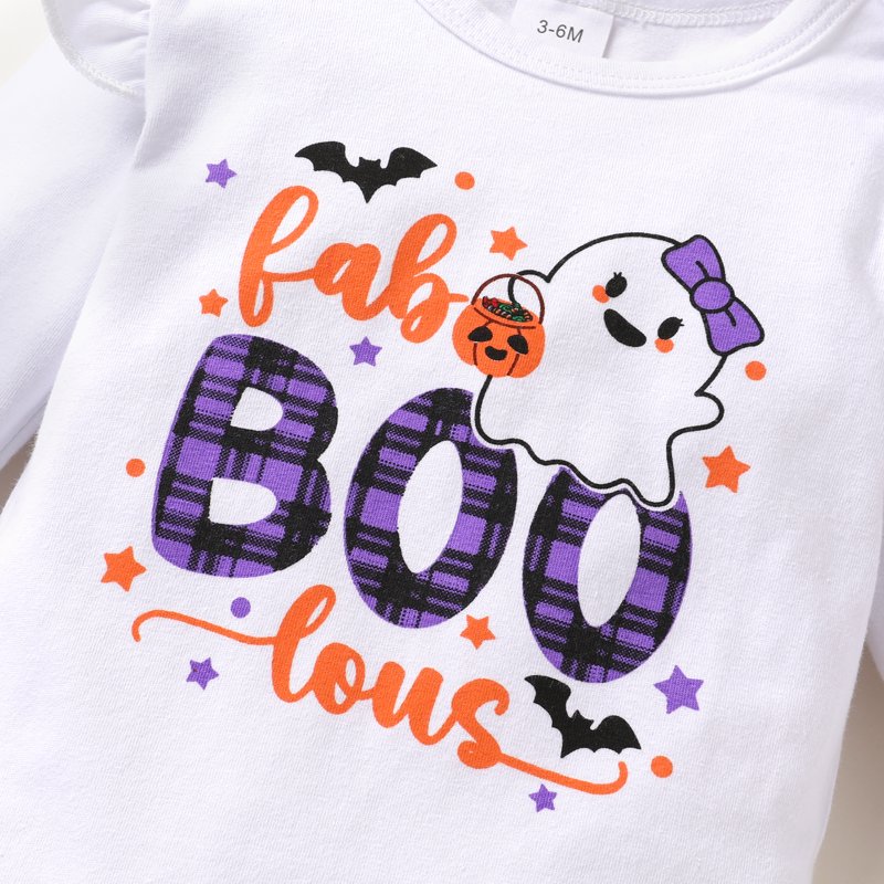 Purple Baby Halloween Romper Set with Pants & Headband - 12-18 Months