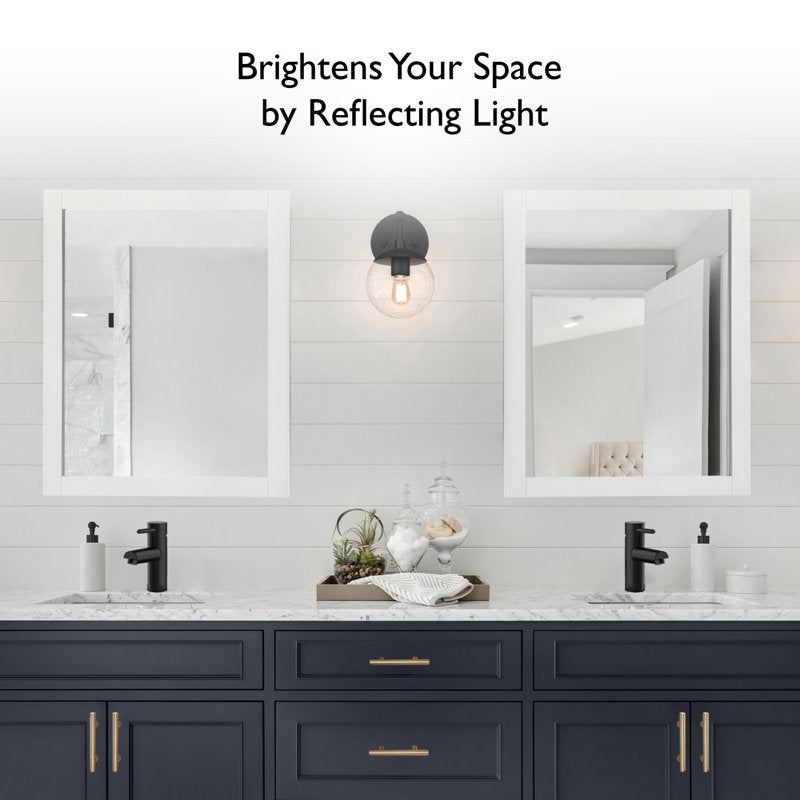 24-Inch White Wall Mounted Bathroom Vanity Mirror - Rectangular Design - Variation: 24 x 30