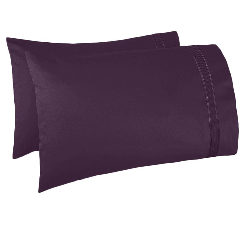 Full Bed Sheet Set with Extra Pillowcases - Eggplant Purple, 6-Piece Microfiber Bedding
