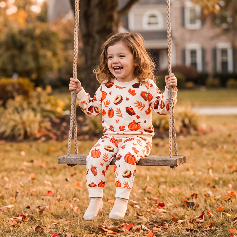 Baby Halloween Pumpkin Outfit Set - Orange Leaf, 12-18 Months Toddler Clothes