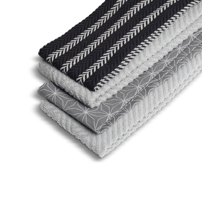 Gray Star Kitchen Towels - 4 Pack Set, Ultra-Absorbent, 16x28 inches