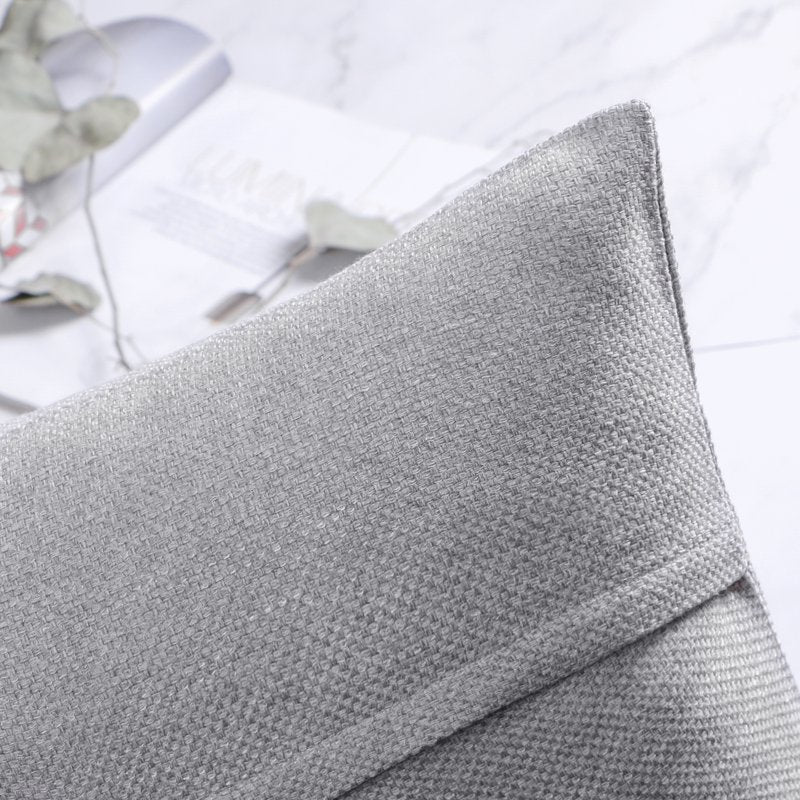 22x22 Inch Light Grey Cotton Blend Throw Pillow with Single Button - 2 Pack