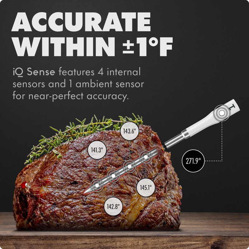 Smart Wireless Meat Thermometer - 2 Ultra-Thin Probes, Cool Gray