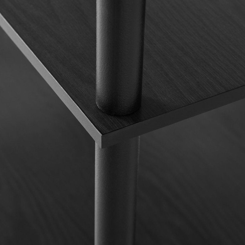 No Tools 4-Shelf Bookcase - Easy Assembly, True Black Oak Finish