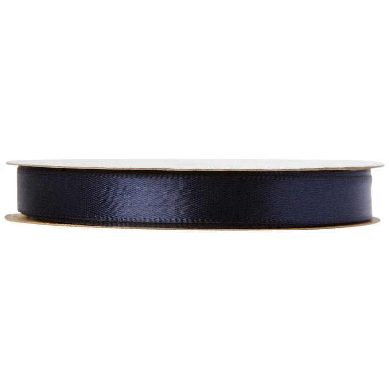 Navy Blue Satin Ribbon - 3/8 Inch x 18 Feet, Single Face Polyester Craft Ribbon - Offray