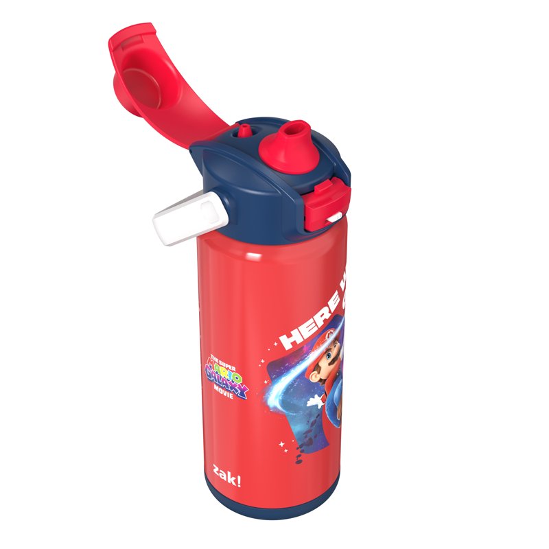 20oz Stainless Steel Water Bottle - Mario Red with Push Button Lid