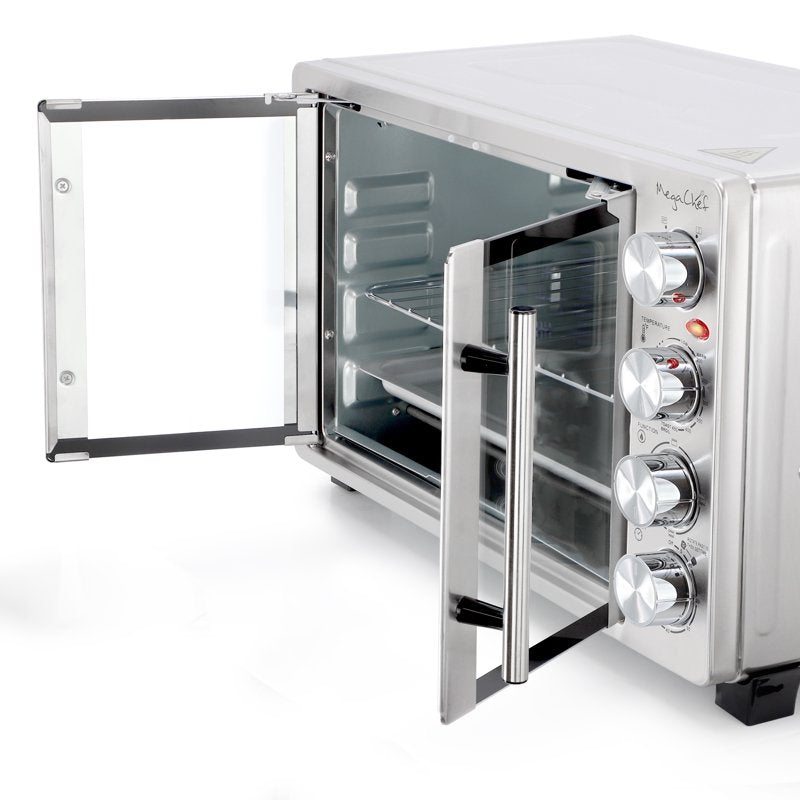 31.7 Quart French Door Countertop Oven - Stainless Steel Electric Toaster