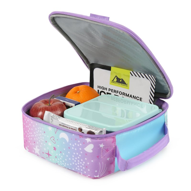 Insulated Lunch Box Combo with Container, Bottle & Ice Pack - Purple