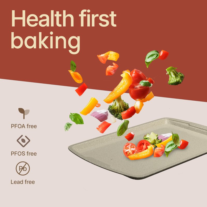 Nonstick Baking Pan Set - 6-Piece White Marble Bakeware