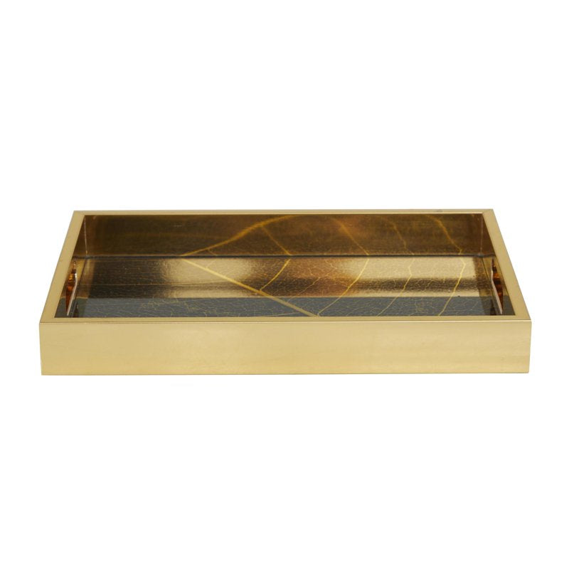 Gold Geometric Tray Set - 16" & 14" Decorative Trays, 2-Pieces