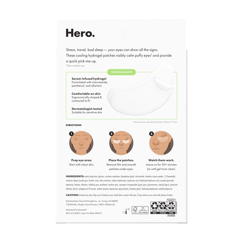 Cooling Hydrogel Eye Patches for Tired Eyes - 6 Count