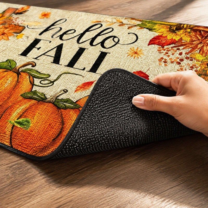 Thanksgiving Harvest Doormat - Hello Fall Seasonal Front Door Mat (Y)