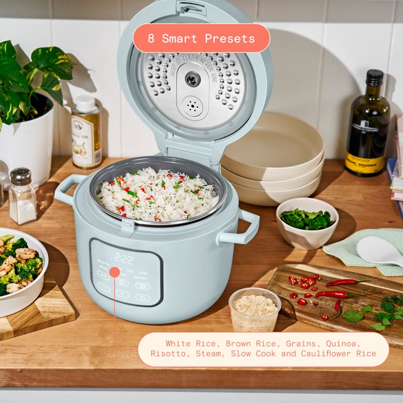 Electric Rice & Grain Cooker - 14-Cup Capacity, Hydrangea