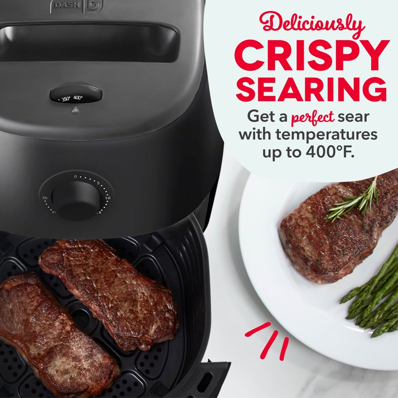 Electric Air Fryer Oven - 6 Qt Family Size, 1700W, Black