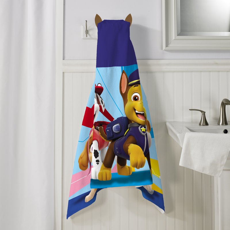 Kids Paw Patrol Chase Hooded Towel - Soft Cotton Bath & Beach Towel