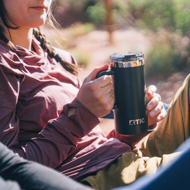 20 oz Insulated Travel Mug with Ceramic Lining & Leak-Resistant Lid - Black