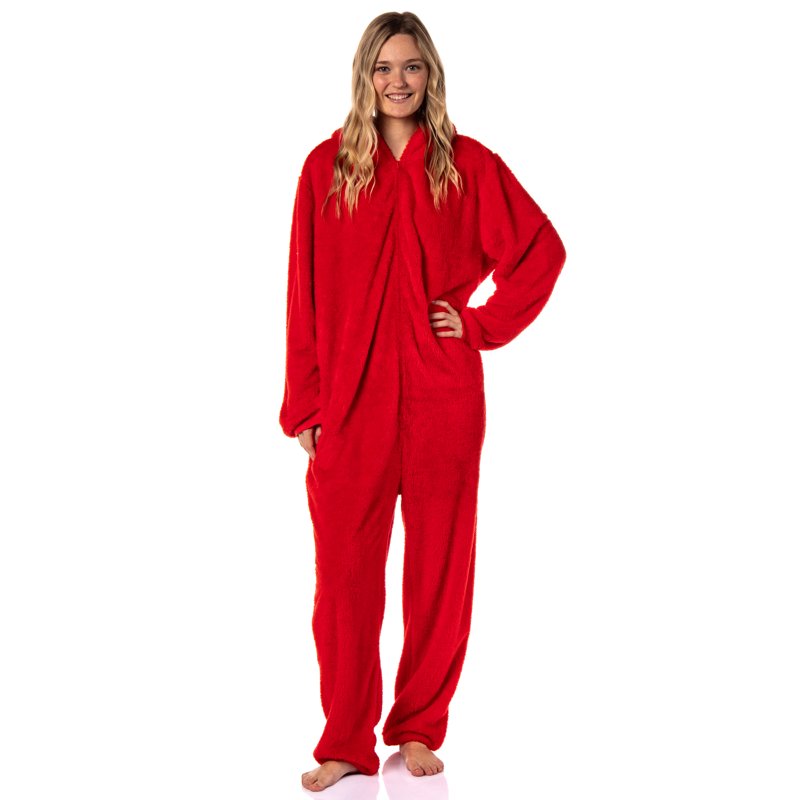 Red Sesame Street Adult Union Suit Pajama One Piece L/XL