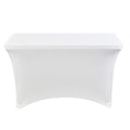 Iceberg iGear Table Cover - Stretch Fabric for 4' Tables | White Polyester/Spandex, 24" W x 48" L
