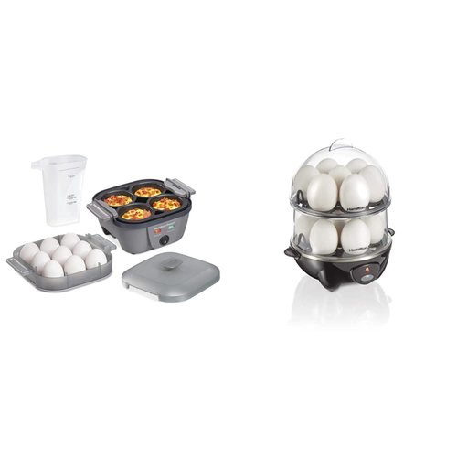 Hamilton Beach Egg Cookers Bundle - Egg Bite Maker, Hard Boiler & Poacher (25510 + 25508)