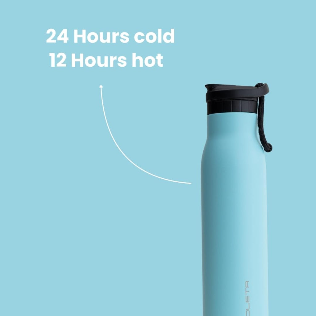 Ponoleta The Slim Bottle, Stainless Steel Water Bottle with Straw, Standard Mouth Water Bottle for Sports, Office and Travel, BPA-Free, Leak Proof