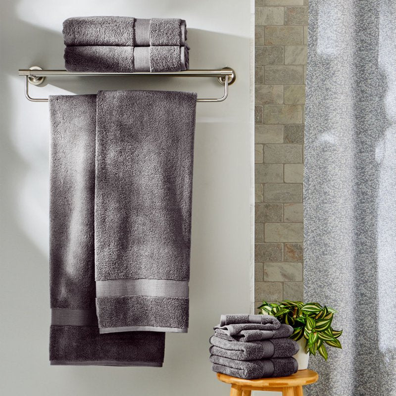 Cotton Bath Sheet - Soft, Absorbent, Fade-Resistant, 34x64 Inches - Grey Flannel Variation