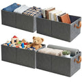 BESWILL Large Capacity Closet Storage bins, Open Storage Bins, Foldable Storage Bins for Shelves, Large Fabric Closet Organizers with Handles for Clothing, Toys, Books, Shelves