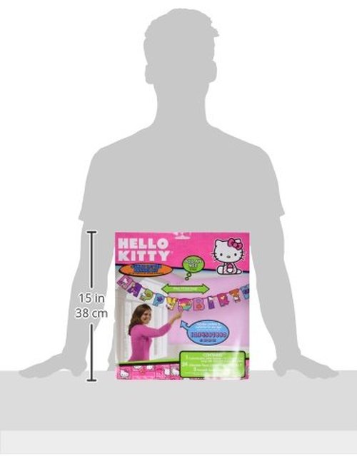 Jumbo Add-An-Age Letter Banner | Hello Kitty Rainbow Collection | Birthday, 10 1/2' x 10", Multicolor
