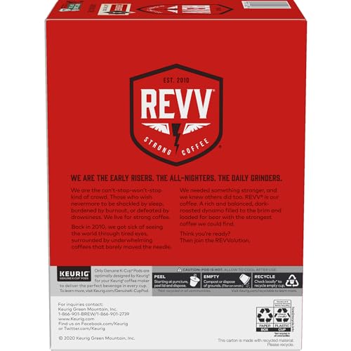 REVV Turbocharger Keurig Single-Serve K-Cup Pods, Dark Roast Coffee, 96 Count