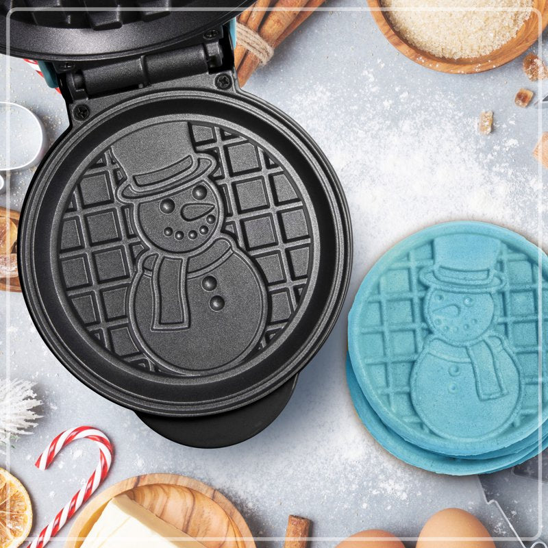 Snowman Waffle Maker - Compact Holiday Kitchen Appliance