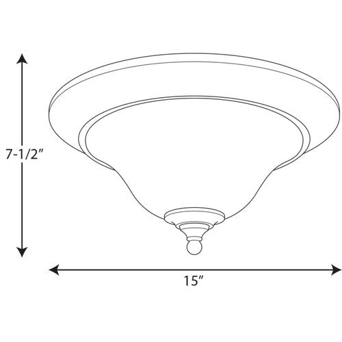 Progress Lighting 2-Light 15" Close-to-Ceiling, Trinity Collection, Indoor, P3476-09, Brushed Nickel