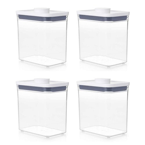OXO GoodGrips POP Container - Airtight Food Storage - 1.7 Qt Rectangle (Set of 4) for Coffee and More
