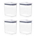 OXO GoodGrips POP Container - Airtight Food Storage - 1.7 Qt Rectangle (Set of 4) for Coffee and More