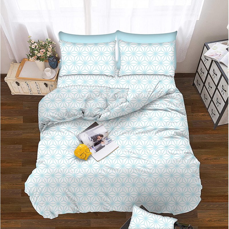 Twin Aqua Microfiber Bed Sheets Set with Pillowcases - Elegant Comfort
