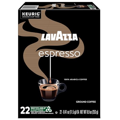 Lavazza Espresso, Single-Serve Keurig K-Cup Pods, Medium Roast Coffee, 88-Count Box (4 Packs of 22)