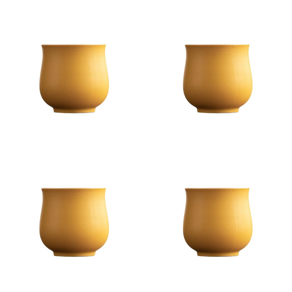 Dicmracy 4-Oz Ceramic Espresso Cups Set - Multi-Color, Handle-Free Design for Home & Cafe | Dishwasher-Safe Stoneware Cups (yellow, 4)